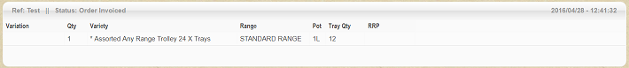 9. Expanded Order 
(Status: Invoiced)